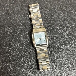 Men's Diesel Silver Watch Blue Face Square Needs Battery